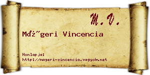 Mágeri Vincencia névjegykártya